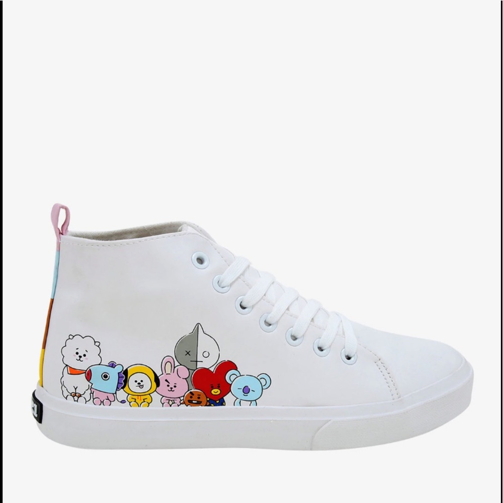 BTS White High Top Sneakers